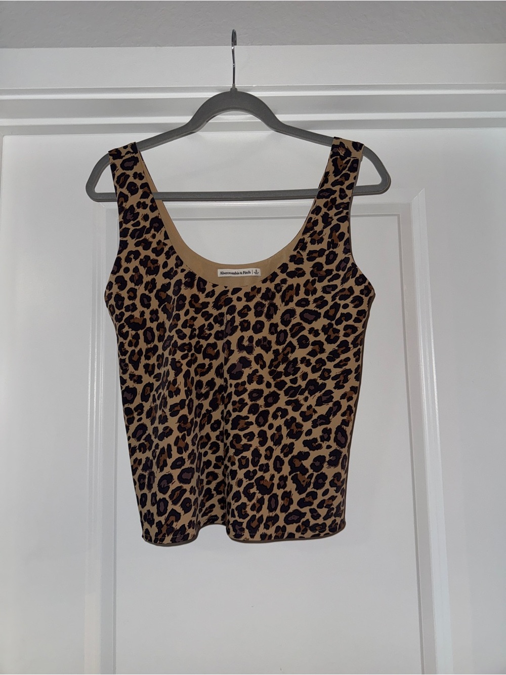 Abercrombie & Fitch Leopard Print Scoop Tank - Brown & Black